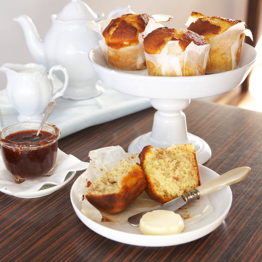 Banana Muffins, Bitton Strawberry & Vanilla Jam