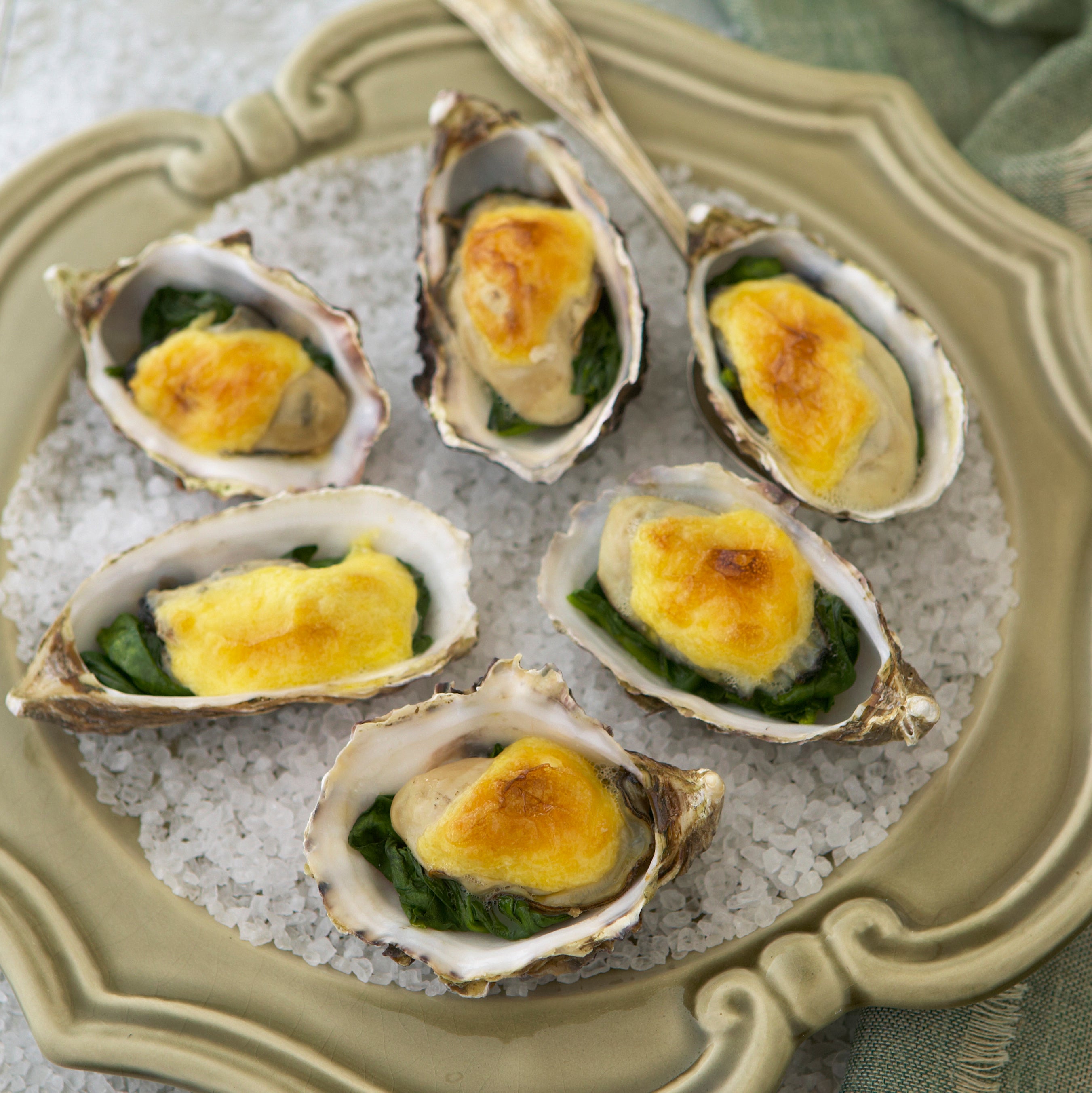 Pacific Oysters, Spinach, Horseradish Sabayon Bitton