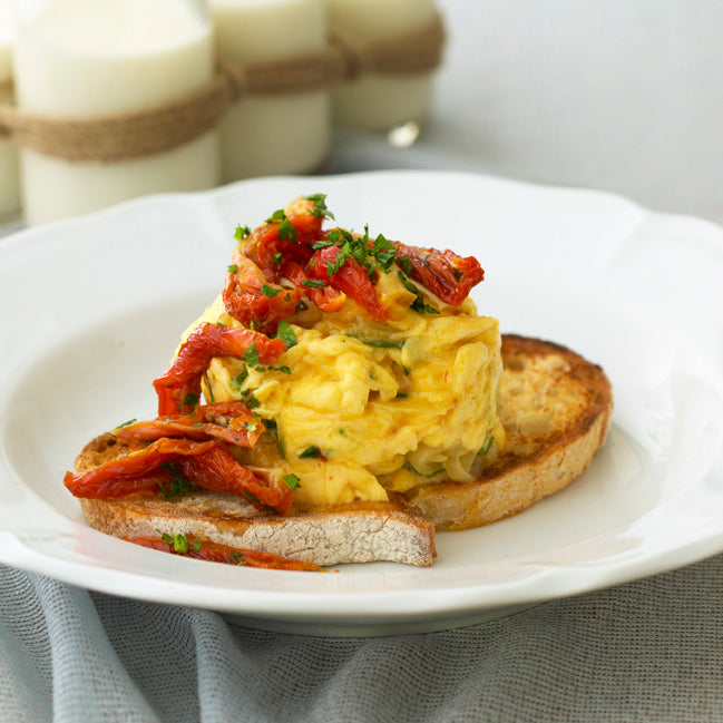 Chilli Scrambled Eggs with Wood-fired Bread